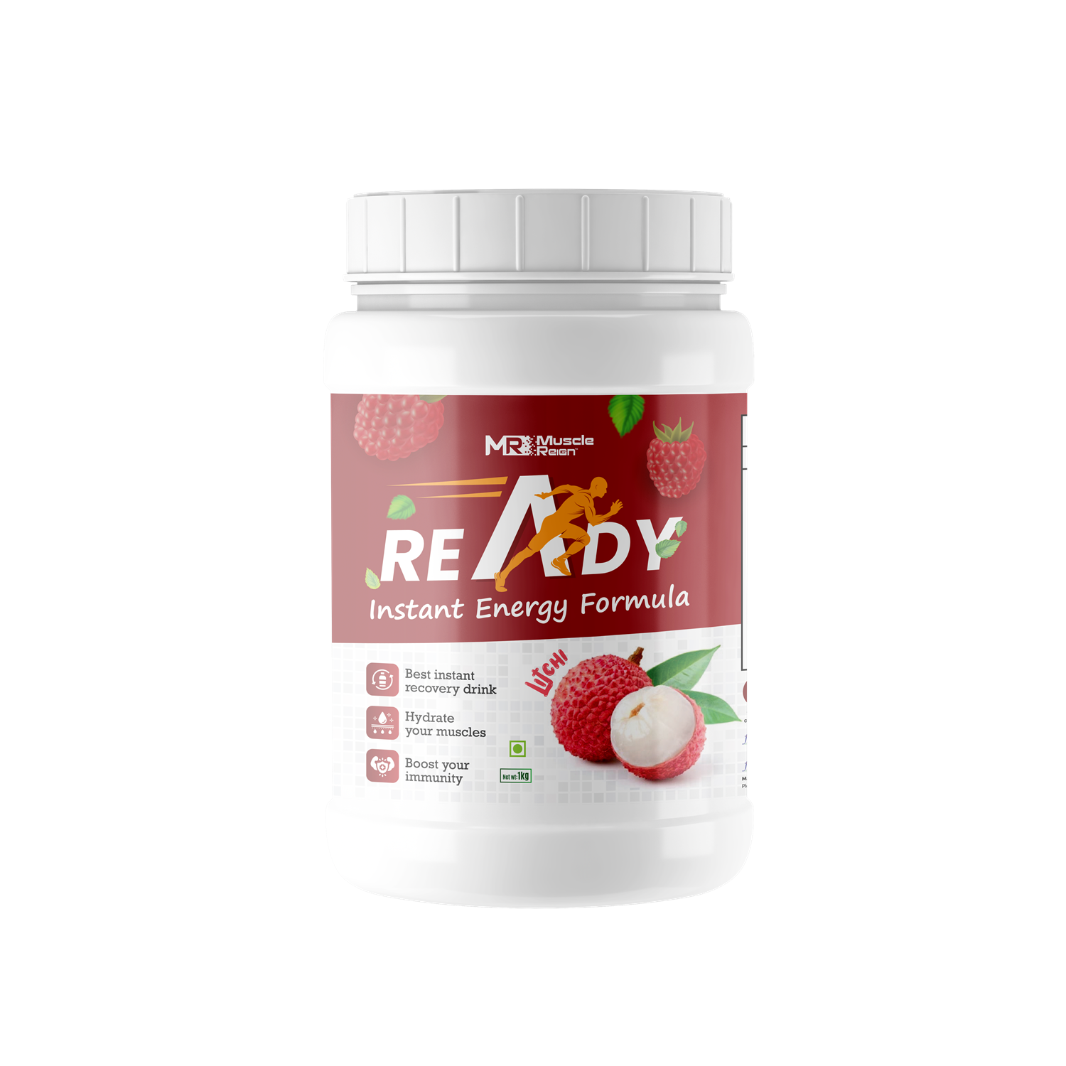 Muscle Reign Ready Instant Energy Formula Powder for boosting hydration and energy levels
